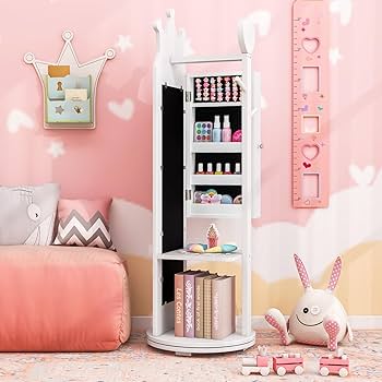 アクセサリー AVM design room - ROOK- Amazon.com: LVSOMT 360° Swivel Arched Jewelry Mirror Cabinet